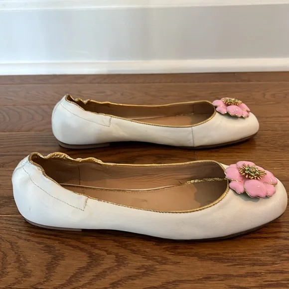 Lilly Pulitzer white leather ballet flats. Vintage - Picture 2 of 5